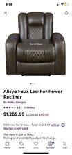 brown recliner faux leather for sale  San Antonio