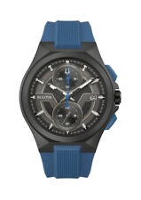 Reloj cronógrafo de cuarzo para hombre Bulova Maquina calendario negro azul 46 mm 98b380 segunda mano  Embacar hacia Argentina