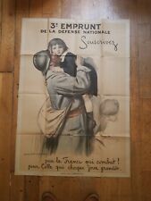 Affiche WW1 "3eme EMPRUNT DE LA DEFENSE NATIONALE" AUGUSTE LEROUX - 1914/18 d'occasion  Paris XX
