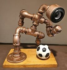 Industrial Pipe Steampunk Soccer Player - Adjustable Sculpture - 11" X 9" X 7"  for sale  Shipping to South Africa