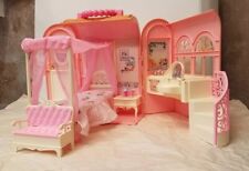 Used, 1998 VINTAGE Barbie Bed & Bath Playset House   Fold Up Pink Case Purse Doll Set for sale  Shipping to South Africa