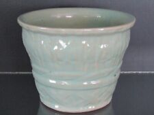 VINTAGE RRP CO GREEN FLOWER POT JARDINIERE BASKETWEAVE/BRAID for sale  Shipping to South Africa