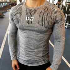 Camiseta masculina de ginástica manga longa esportiva masculina treinamento muscular roupas fitness comprar usado  Enviando para Brazil