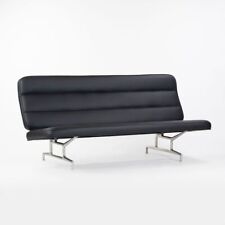 1964 Eames para Herman Miller 3473 sofá con tapicería Naugahyde negra renovada segunda mano  Embacar hacia Argentina