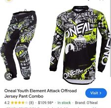 O'Neal Element Youth  10/12 Jersey AND PANTS Attack Black/Yellow Quality for sale  Shipping to South Africa