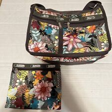 LeSportSac Deluxe Everyday Expandable Floral Double Zip Crossbody Bag w/ Pouch for sale  Shipping to South Africa