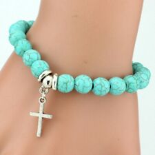 Bracelet turquoise croix d'occasion  Marquette-en-Ostrevant