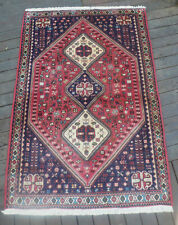 Geometric Yalameh 3ft3 x 5ft Red Wool Tribal Hand-Knotted Museum Oriental  Rug, used for sale  Shipping to South Africa