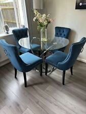 Blue dining chairs. for sale  KIDLINGTON