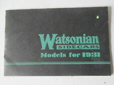 Watsonian sidecars brochure for sale  BADMINTON