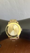 Relógio de quartzo masculino Movado Bold tom ouro amarelo nova bateria (cristal lascado) comprar usado  Enviando para Brazil