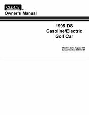 Service Parts & Operator Manual Fits 1995 Club Car DS Gas & Electric Golf Cart for sale  Shipping to South Africa