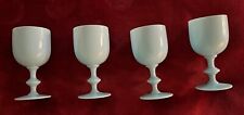 4 Portieux Vallerysthal Blue Opaline Water Goblets Wine Glasses  6.5" for sale  Shipping to South Africa