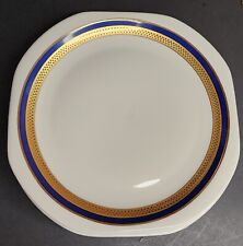 Set Of 5 South African Salad Snack Plates Huguenot Royale Porcelain Blue Gold  for sale  Shipping to South Africa