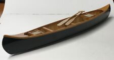 Decorative Green Wooden Canoe w/ Oars Cabin Fishing Lake House Decor 16” Long for sale  Shipping to South Africa