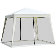 Outsunny 3x3m Outdoor Gazebo Canopy Tent Event Shelter w/ Mesh Screen Side White for sale  Shipping to South Africa