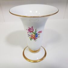 Vaso Vista Alegre Portugal 17cm porcelana vintage cerâmica floral vaso com pés dourados VA comprar usado  Enviando para Brazil