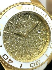 Relógio feminino Invicta 22703 anjo redondo data analógica tom dourado pulseira de borracha branca, usado comprar usado  Enviando para Brazil