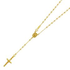  14K Solid Yellow Gold Rosary Necklace Crucifix 2.5mm 16" 18" &  20" for sale  Torrance