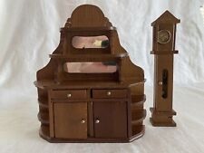 Lote de 2 móveis vintage de madeira para casa de bonecas relógio de pêndulo e gaveta de armário comprar usado  Enviando para Brazil