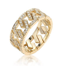 Usado, Anel hexagonal masculino de diamante eternidade folheado a ouro amarelo 14K 2,90 ct CZ presentes para ele comprar usado  Enviando para Brazil