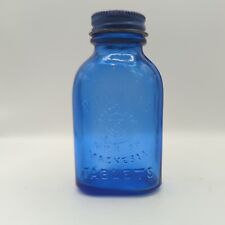  Vintage Phillips Milk Of Magnesia Tablet Cobolt Garrafa Azul 3,5" com Tampa CO45 comprar usado  Enviando para Brazil