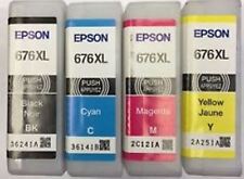 Usado, 2 juegos (8 piezas) cartuchos de inyección de tinta Epson 676XL vacíos genuinos 2 cada color K C M Y  segunda mano  Embacar hacia Argentina