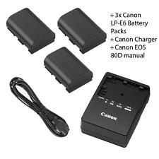 BUNDLE: 3x Canon LP-E6 Lithium-Ion 7.2V 1800mAh Battery Pack for Canon, chargers for sale  Shipping to South Africa