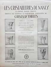 Cristalleries nancy publicite d'occasion  Bar-sur-Aube