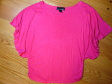 ISABELLA RODRIGUEZ Stretch Top M/L NWOT Fuchsia Hot Pink Slub Flutter Sleeve, used for sale  Shipping to South Africa