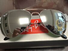 Used, Ray-Ban Sunglasses RB3025 Aviator Mirror Silver Frame Silver Lenses 55mm Unisex for sale  Shipping to South Africa