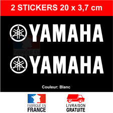 2 Stickers YAMAHA Blanc Autocollants Moto Adhésifs Bécane Quad Scooter 20x3,7 cm d'occasion  Nantes-