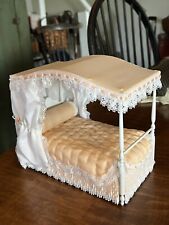 Miniature Dollhouse Artist Dressed Childs Bed ~Hand Quilted ~Canopy~Gorgeous for sale  Shipping to South Africa