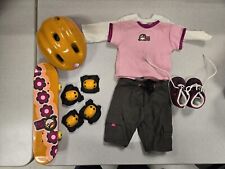 American Girl doll Sk8te Girl outfit with skateboard, helmet, and pads, used for sale  Shipping to South Africa