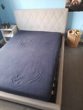 Grey upholstered bed for sale  EPSOM