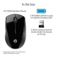 Mouse inalámbrico HP X3000 negro (H2C22AA#ABL) original vendedor de EE. UU. segunda mano  Embacar hacia Argentina