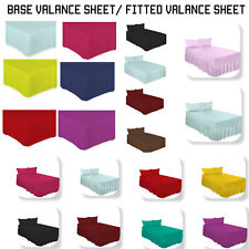 Fitted Valance Sheet OR Base Valance Sheet Plain Dyed Polycotton Soft Bed Sheets for sale  Shipping to South Africa