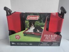Coleman Fold & Go Pet Cot For Pet Up to 50 Lbs Indoor/Outdoor/Travel Use - Red for sale  Shipping to South Africa