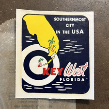 Usado, Original Vintage KEY WEST Florida TRAVEL Água DECALQUE ilha costa tropical oceano comprar usado  Enviando para Brazil