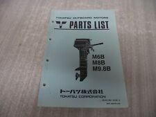 Tohatsu outboard motor OEM parts list  catalog M6B, M8B, M9.8B . models  Used. for sale  PADSTOW