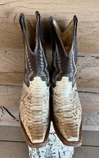 Botas de caubói ocidentais de couro de cobra marrom biqueira recortada masculina tamanho 9 D, usado comprar usado  Enviando para Brazil