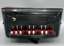 Usado, Acordeão estudantil cromático vintage Magnus Harmonica Corp preto e vermelho comprar usado  Enviando para Brazil