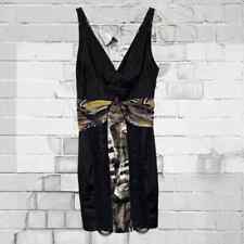 Mini vestido de seda Bebe preto franja decote V tamanho P, usado comprar usado  Enviando para Brazil