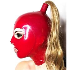 Unisex Headgear Gift Latex Mask Wear Nose Club Zipper Red for sale  Shipping to South Africa