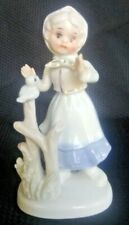 Usado, Estatueta de porcelana alemã vintage holandesa cantando com pássaro azul branco comprar usado  Enviando para Brazil