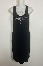 Vestido sin mangas BEBE con logotipo de estrás negro acanalado corredor talla pequeña, usado segunda mano  Embacar hacia Argentina