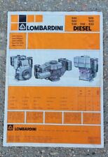 Vintage 1970s Lombardini Diesel Engine Sales Brochure Manual , used for sale  Windsor