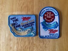 Lot Of 2 Racine Wi. Miller High Life Salmon-A-Rama Patch Fishing Tournament for sale  Shipping to South Africa