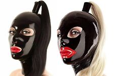 Lencería para mujer con capucha de látex y máscara de látex con peluca cola de caballo para rol de cosplay BDSM segunda mano  Embacar hacia Argentina