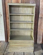Antique Solid Wood Painted Shelf with Drawer Cabinet Bookshelf Bookcase for sale  Indianola